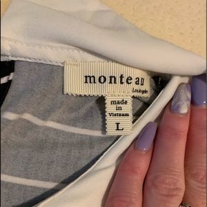 Long sleeved striped white collard shirt